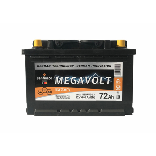 Аккумулятор Megavolt 1189R/72-L3 72Ah 640А, Megavolt